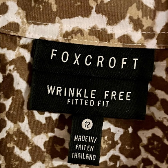 Foxcroft Crocodile Print Button-Up Shirt by Size M Fitted Safari Glam Mob Wife - Picture 5 of 15